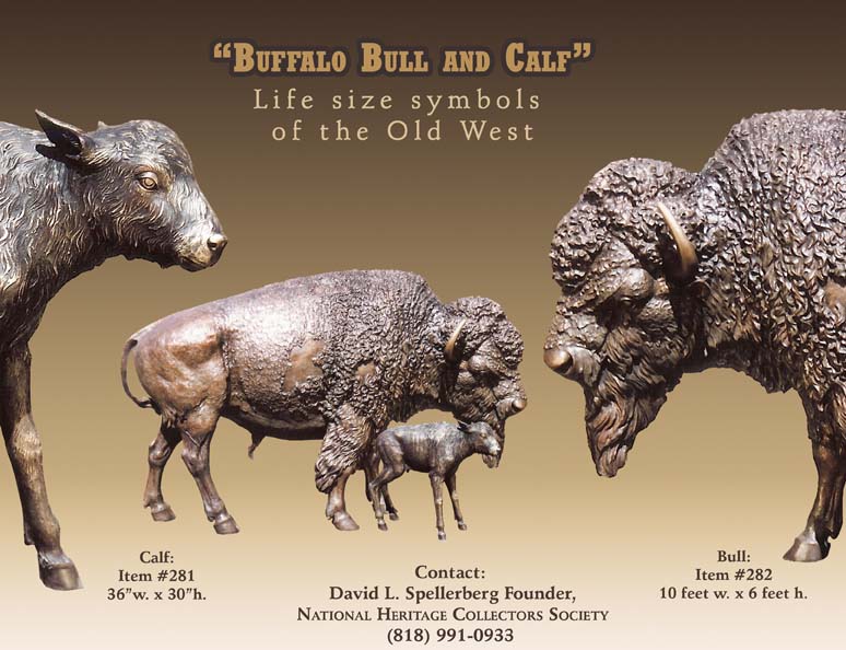 buffalo bull statue, buffalo bull statues
