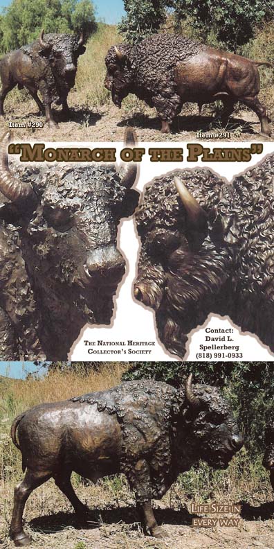 bronze buffalo, bronze buffalos