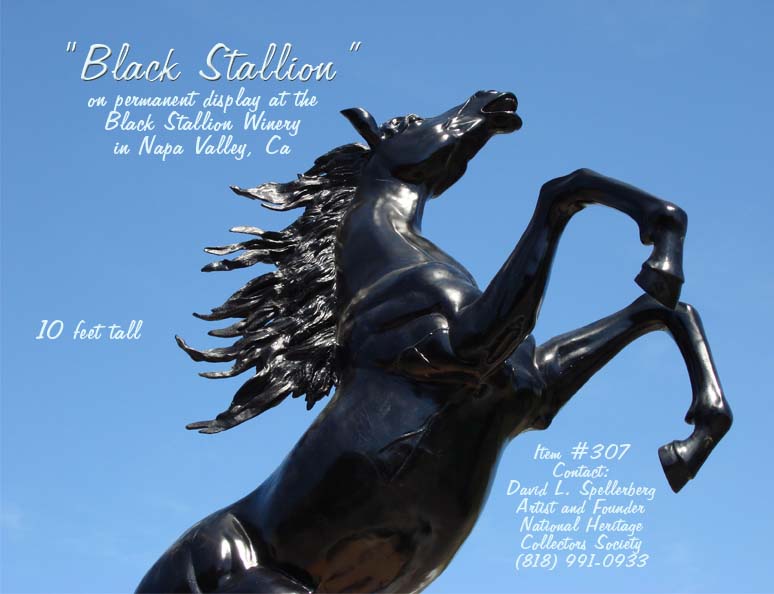 black stallion sculpture