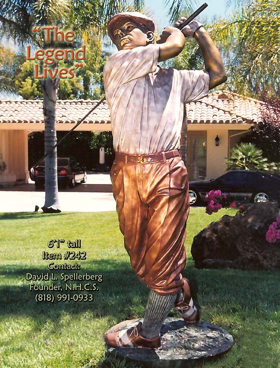 The Legend Lives golfing sculpture