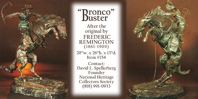 Bronco Buster Frederic Remington, Bronco buster statues