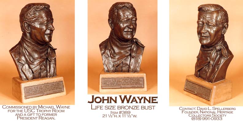 John Wayne bronze bust
