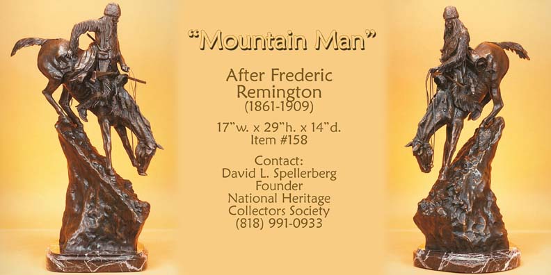 Mountain Man Frederic Remington, western sculptures, western sculpture