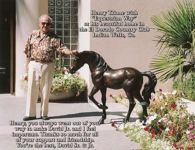 Henry Trione with bronze horse
