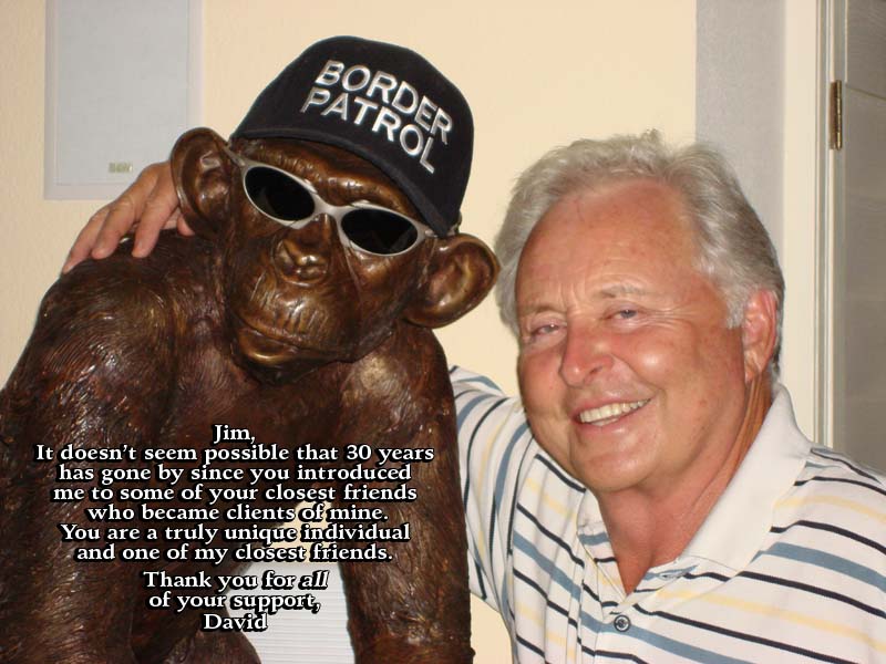 Jim Barker and Standing Chimp