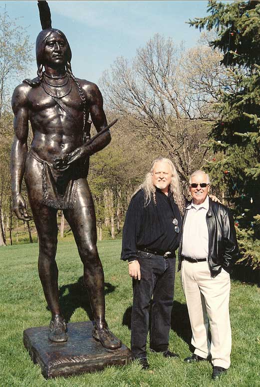 Mike Heisley and Massasoit sculpture
