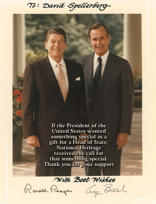 Former U.S. Presidents Reagan and Bush